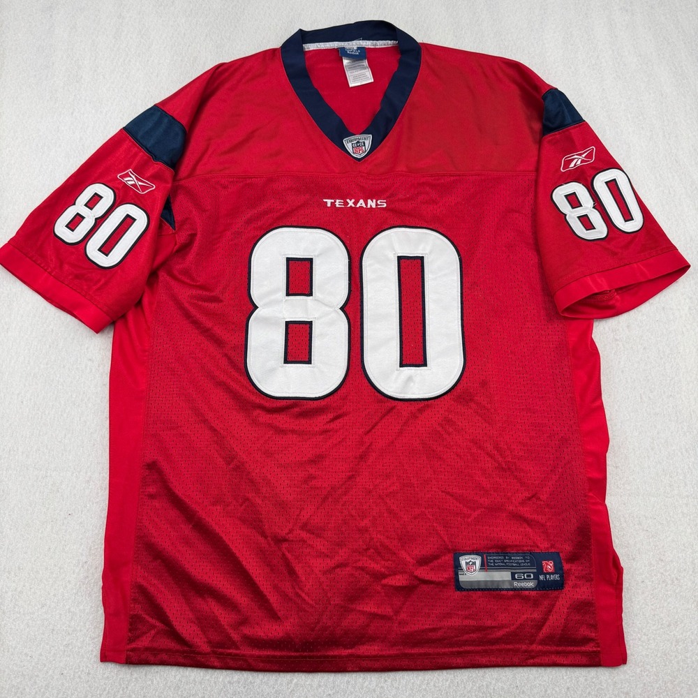Vintage Reebok Houston Texans Andre Johnson 80 NFL Jersey Stitched Red Size 60